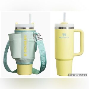 NEW Stanley Bundle 30oz Carry-All and Quencher H2.0 Tumbler Pomelo Yellow